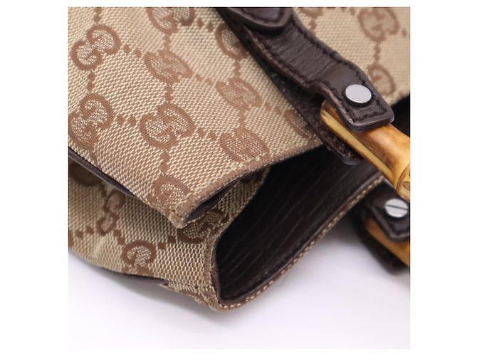 Borsa GUCCI Bamboo GG Canvas - vista 13