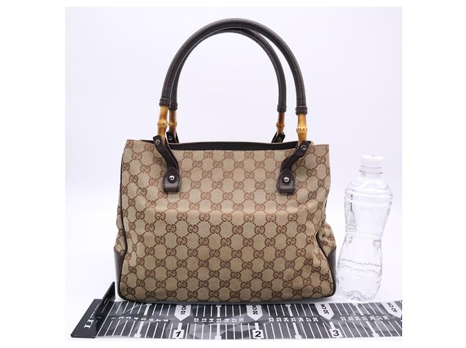 Borsa GUCCI Bamboo GG Canvas - vista 3
