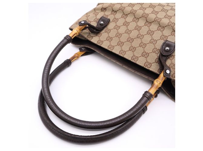 Borsa GUCCI Bamboo GG Canvas - vista 9