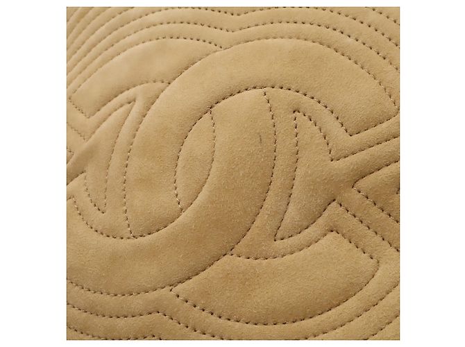 Saco Tote com corrente Chanel em camurça bege - vista 9