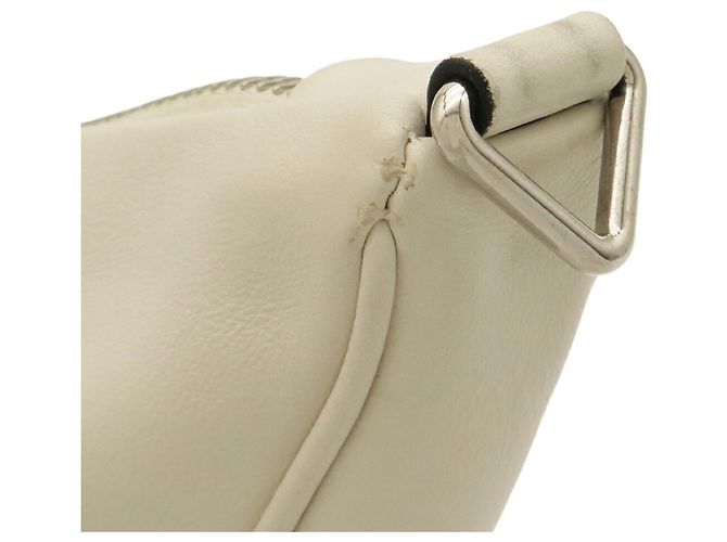 Borsa a pochette Prada in pelle avorio - vista 6