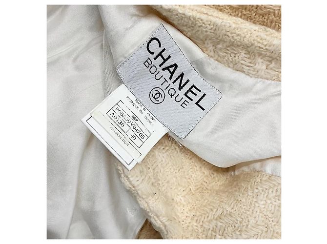 Chanel Tweed Kurzjacke Creme - Ansicht 6
