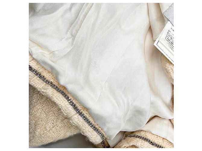 Chanel Tweed Kurzjacke Creme - Ansicht 7