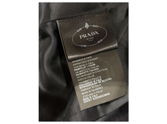 Prada Black Leather Jacket with Brown Trim - view 7