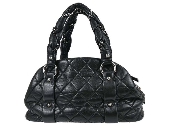 Chanel Lady Braid Bowler Quilted Distressed Calfskin Large - vista 2