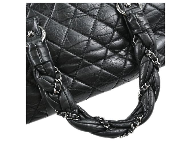 Chanel Lady Braid Bowler Quilted Distressed Calfskin Large - vista 6