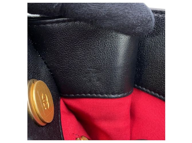 Borsa a tracolla Chanel Matelassé in pelle di agnello nera - vista 11