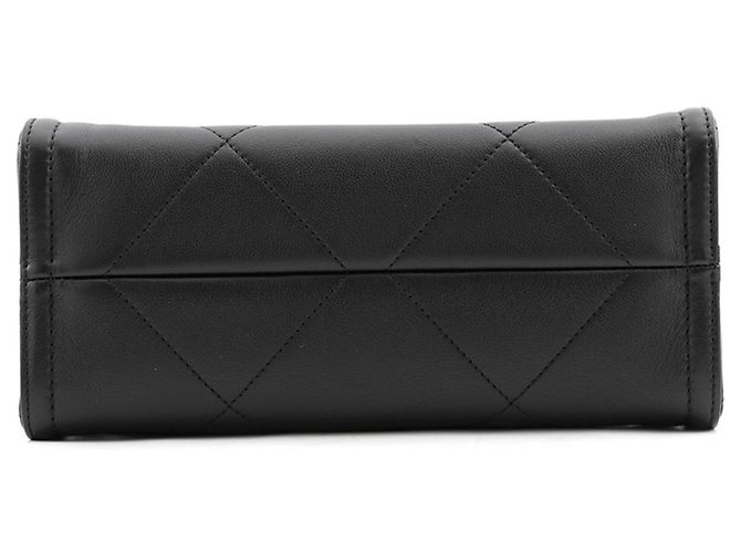 Borsa a tracolla Chanel Matelassé in pelle di agnello nera - vista 3