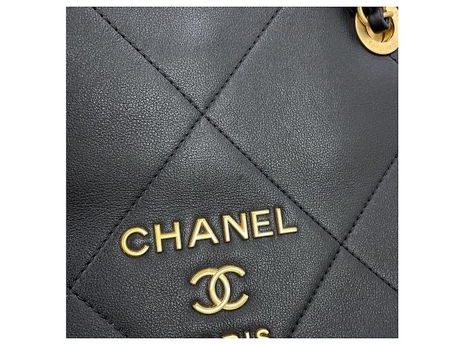 Borsa a tracolla Chanel Matelassé in pelle di agnello nera - vista 6