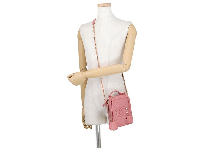 Borsa a tracolla con catena Chanel CC Filigree Vanity Caviar Skin AS0988 - vista 4