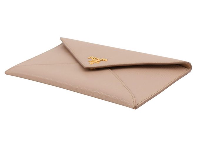 Prada langes Portemonnaie aus Pink Beige Leder - Ansicht 2