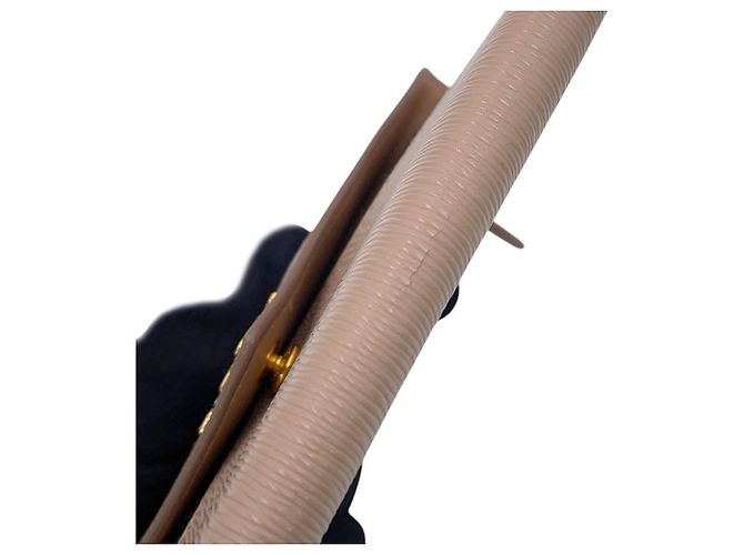 Prada langes Portemonnaie aus Pink Beige Leder - Ansicht 6