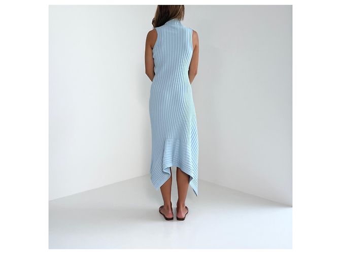 Stella Mc Cartney Stella McCartney Asymmetrisches Rippstrickkleid - Hellblau - Ansicht 11