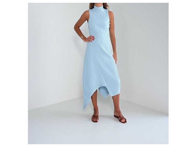 Stella Mc Cartney Stella McCartney Asymmetrisches Rippstrickkleid - Hellblau - Ansicht 2