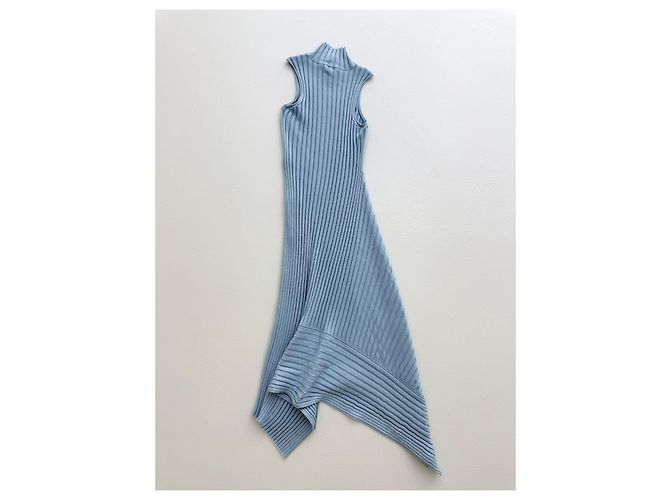 Stella Mc Cartney Stella McCartney Asymmetrisches Rippstrickkleid - Hellblau - Ansicht 4