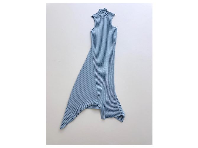 Stella Mc Cartney Stella McCartney Asymmetrisches Rippstrickkleid - Hellblau - Ansicht 5