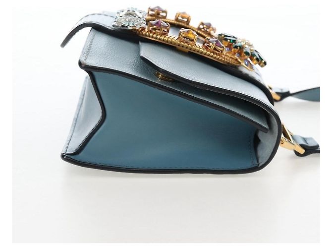 Miu Miu Madras Crystal Buckle Leather Small - vista 4