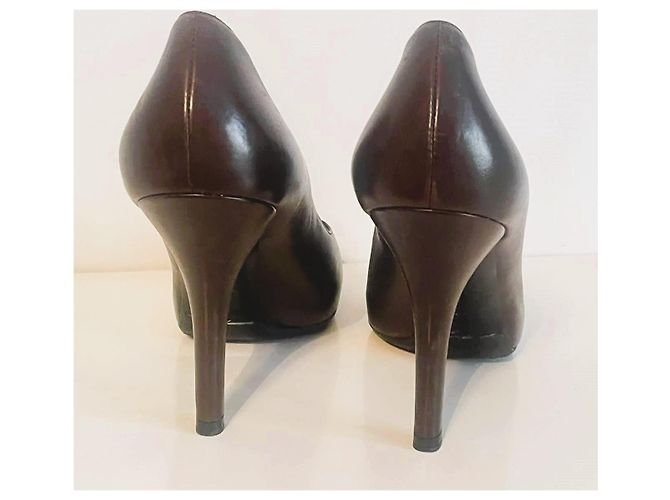 Dolce & Gabbana Braune Leder-Pumps mit Leopardenprint - Ansicht 7