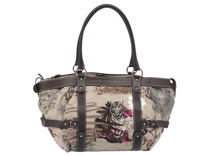 Salvatore Ferragamo Bolsa Boston Fiera Conversível com Cinto em Nylon Estampado e Couro Medium - vista 2
