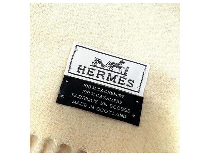 Hermès Stola in cashmere beige Hermes - vista 3