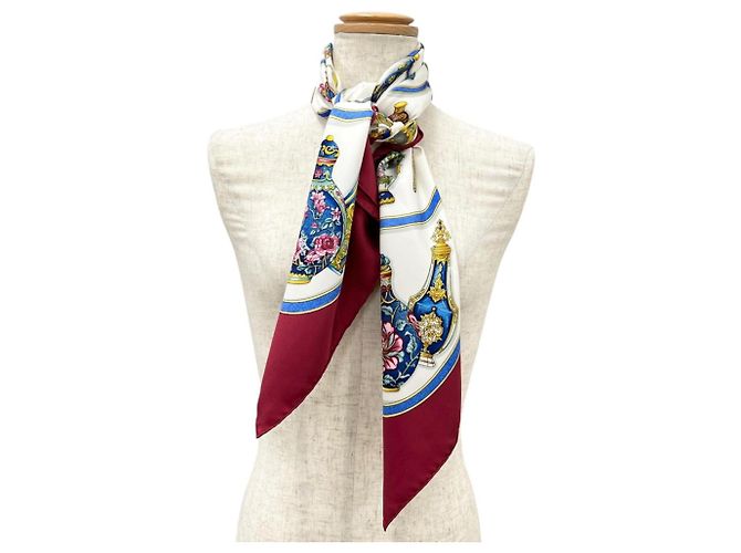 Hermès HERMES Qu'importe le flacon Foulard di seta con stampa flacone di profumo - vista 2