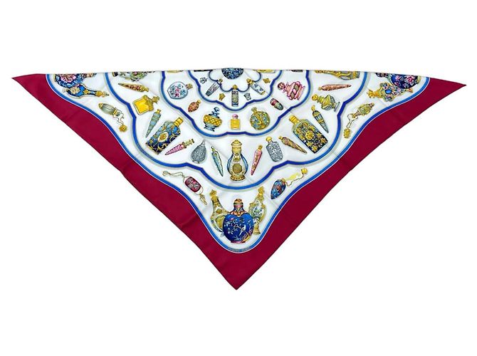 Hermès HERMES Qu'importe le flacon Foulard di seta con stampa flacone di profumo - vista 3