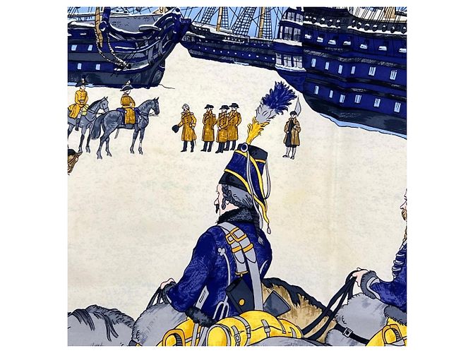 Hermès Foulard di seta Hermes Marine et Cavalerie - vista 12