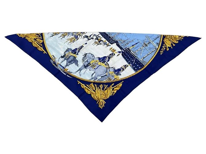 Hermès Foulard di seta Hermes Marine et Cavalerie - vista 3