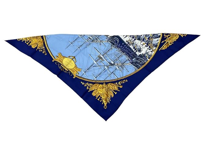 Hermès Foulard di seta Hermes Marine et Cavalerie - vista 4