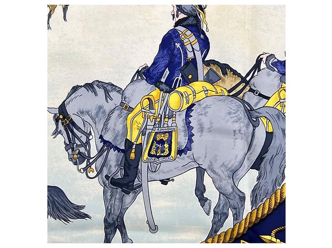 Hermès Foulard di seta Hermes Marine et Cavalerie - vista 7