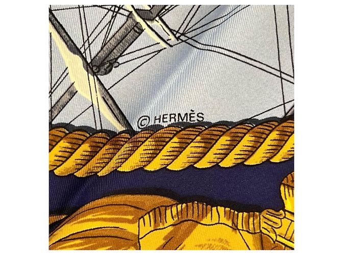 Hermès Foulard di seta Hermes Marine et Cavalerie - vista 9