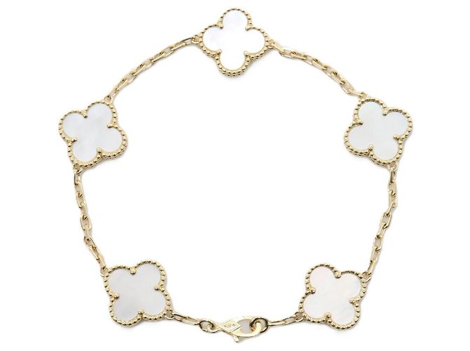 Van Cleef & Arpels Vintage Alhambra 5P Perlmutt-Armband - Ansicht 2