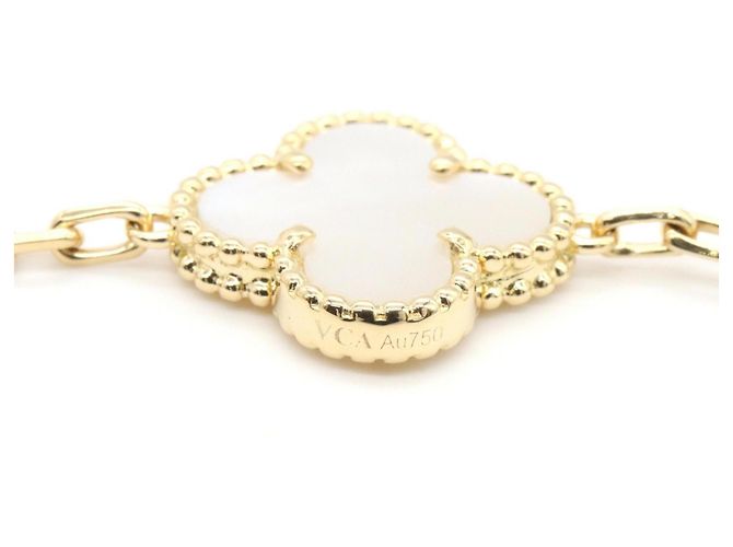 Van Cleef & Arpels Vintage Alhambra 5P Perlmutt-Armband - Ansicht 4