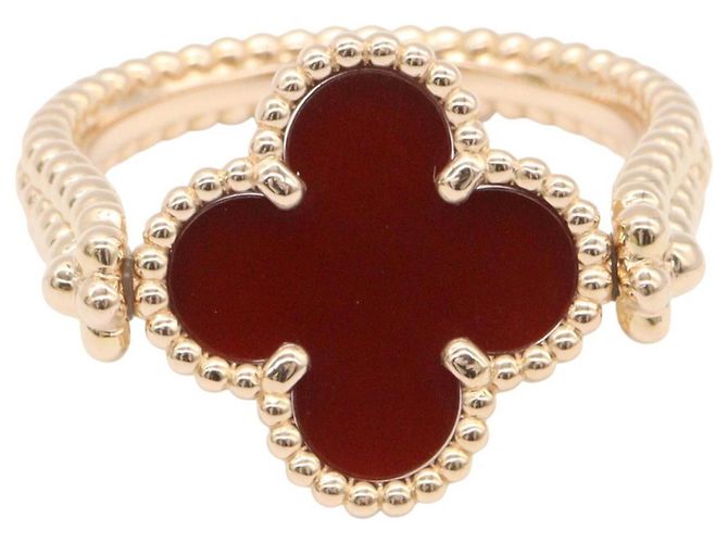 Van Cleef & Arpels Alhambra Reversible Guilloché 1P Diamantring - Ansicht 4