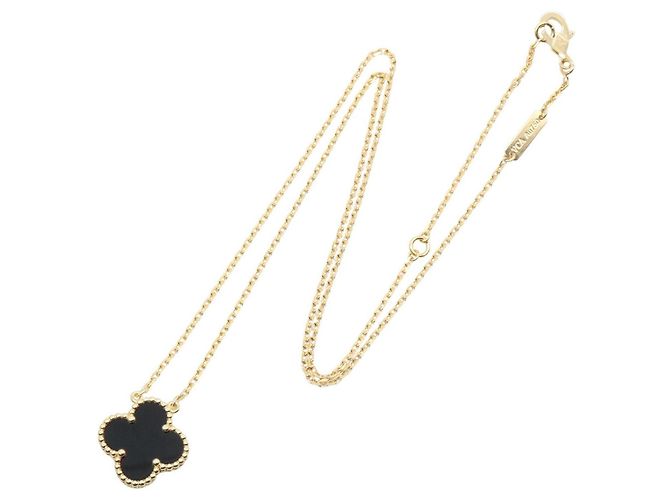 Van Cleef & Arpels Vintage Alhambra Onyx Halskette - Ansicht 2