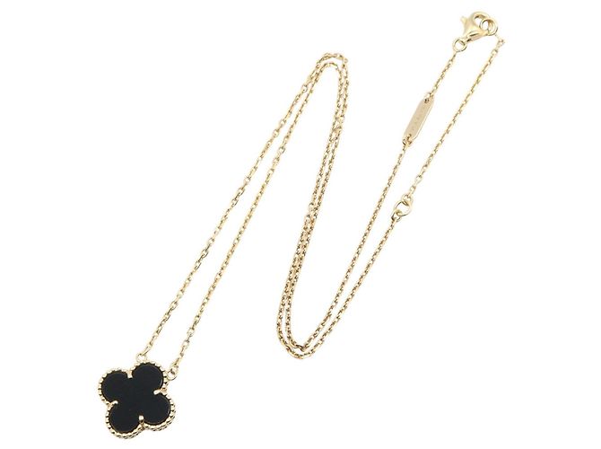 Van Cleef & Arpels Vintage Alhambra Onyx Halskette - Ansicht 2