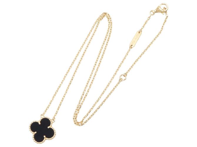 Van Cleef & Arpels Vintage Alhambra Onyx Halskette - Ansicht 2