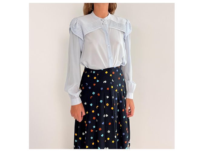 Chloé Blusa plissada de seda Arctic Ice - vista 2