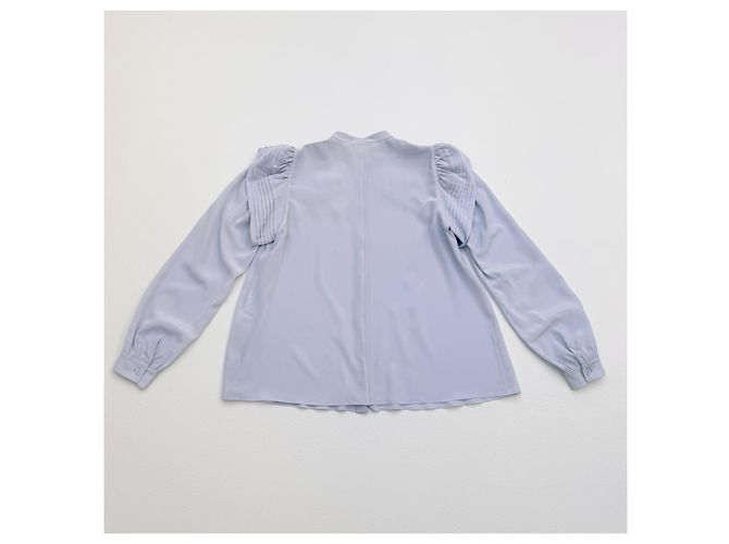 Chloé Blusa plissada de seda Arctic Ice - vista 5