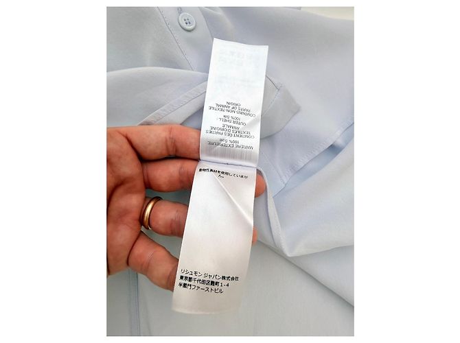 Chloé Blusa plissada de seda Arctic Ice - vista 9