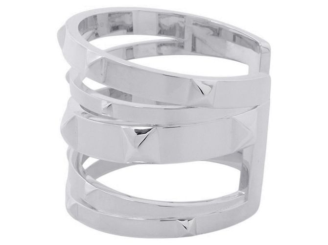 Hermès Brazalete Hermes Clou de H Plata - vista 2