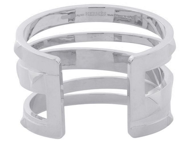 Hermès Brazalete Hermes Clou de H Plata - vista 3