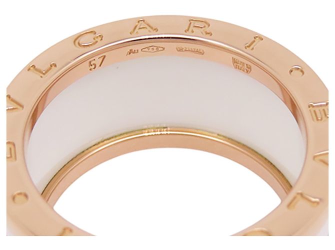 Bulgari Bvlgari B.zero1 Ring mit 4 Bändern aus Keramik und Roségold - Ansicht 7