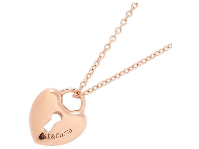 Autre Marque Collana Heart Lock di Tiffany & Co. in oro rosa 18K - vista 3