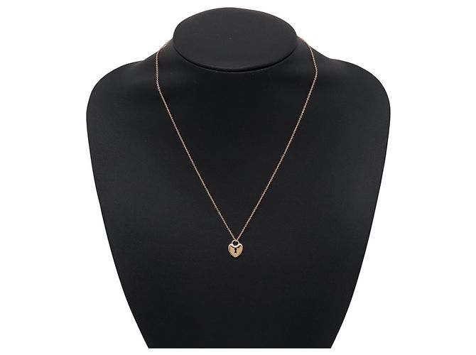 Autre Marque Collana Heart Lock di Tiffany & Co. in oro rosa 18K - vista 4