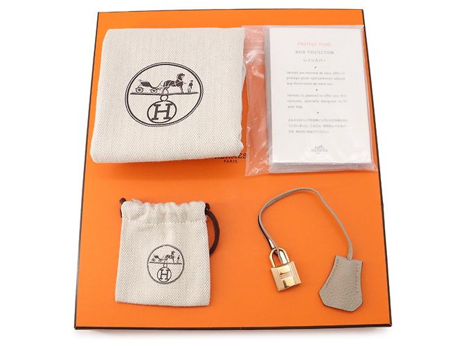 Hermès Bolsa Hermes Birkin 25 em Gris Tourterelle - vista 20