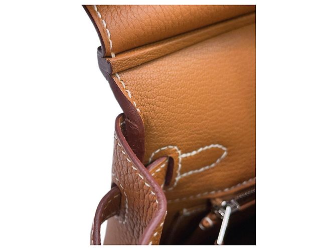 Hermès Borsa Hermes Birkin 25 in pelle Togo Gold - vista 10
