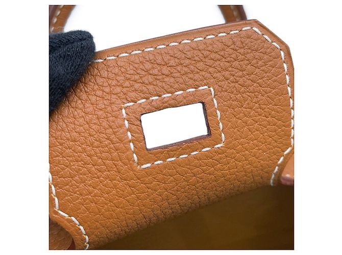 Hermès Borsa Hermes Birkin 25 in pelle Togo Gold - vista 11