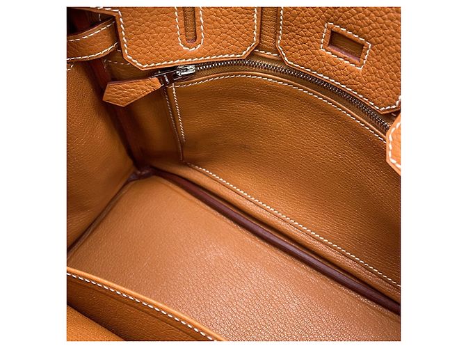 Hermès Borsa Hermes Birkin 25 in pelle Togo Gold - vista 12