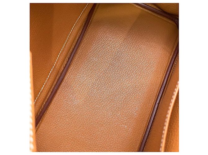 Hermès Borsa Hermes Birkin 25 in pelle Togo Gold - vista 13